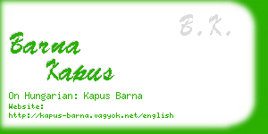 barna kapus business card